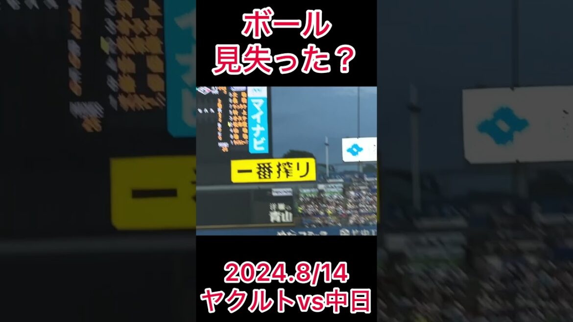 センターのボールをレフトがキャッチ #shorts #サンタナ #東京ヤクルトスワローズ