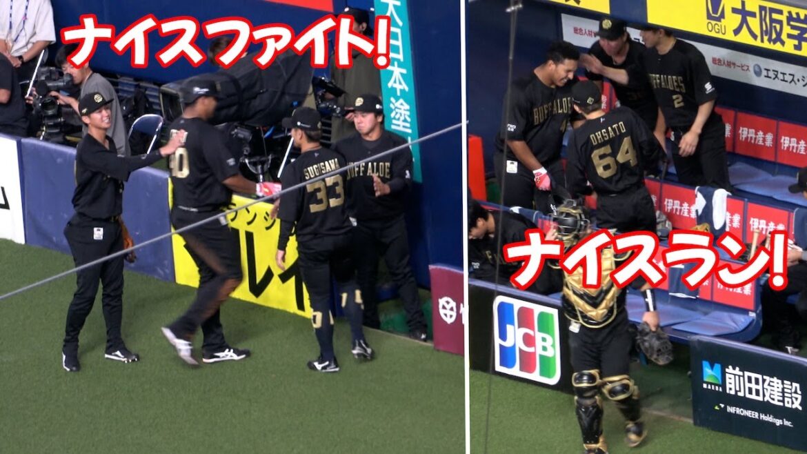 盗塁を試みたセデーニョを暖かく迎えるオリックスベンチ！