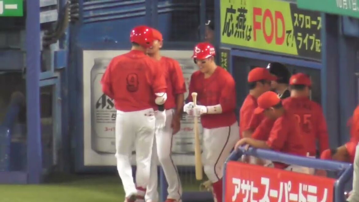 4回、押せ押せカープ攻撃ハイライト！石原貴規のタイムリー&秋山翔吾の犠牲フライで2得点！宮島さん鳴り響く！2024年8月18日