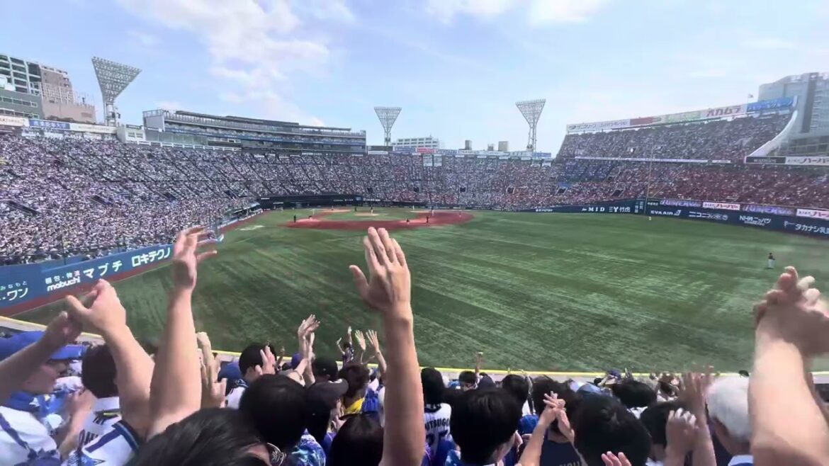 【外野応援席 蝦名が初球ホームラン！】 レフトスクリーンに飛び込む先頭打者ホームラン！ ノーカット (説明欄に歌詞付き) 2024年5月26日 #ベイスターズ