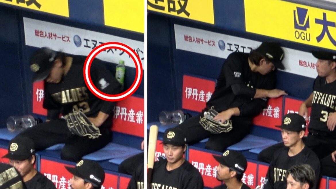 ペットボトルをベンチと壁の隙間に落としてしまった宮城大弥