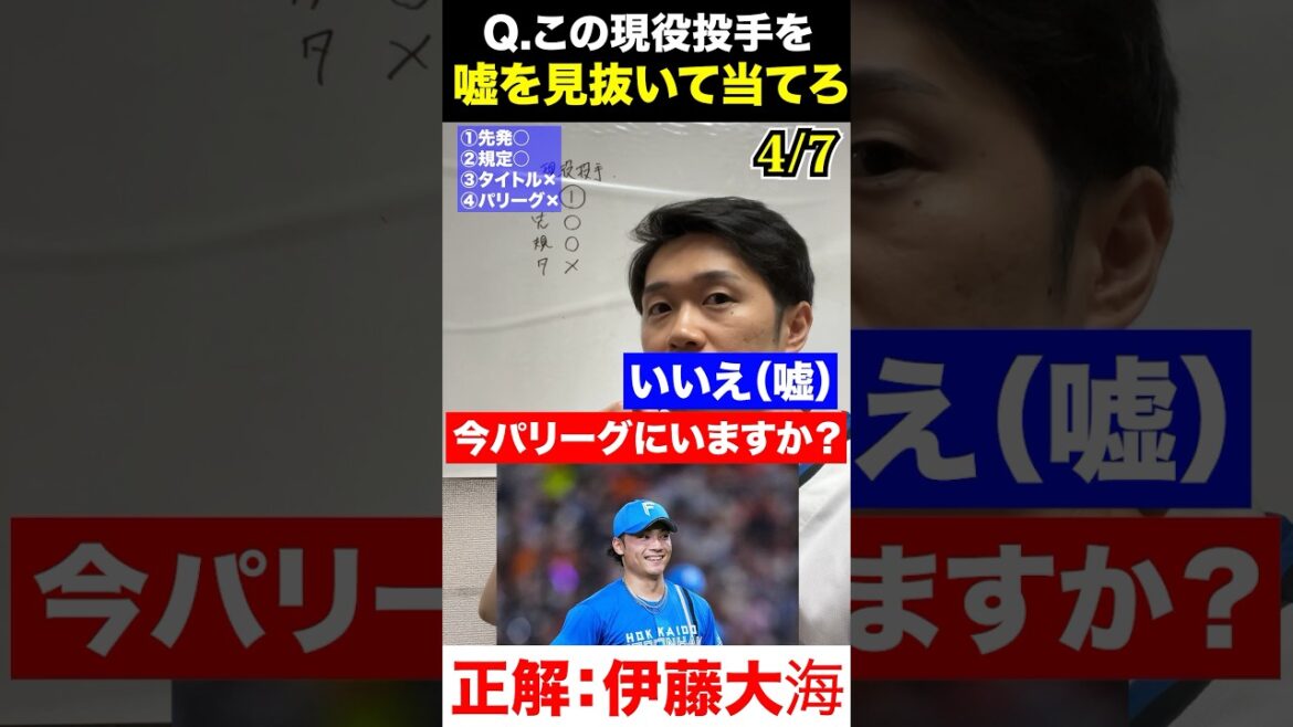 プロ野球サギネーター #伊藤大海 #プロ野球 #アキネーター #嘘