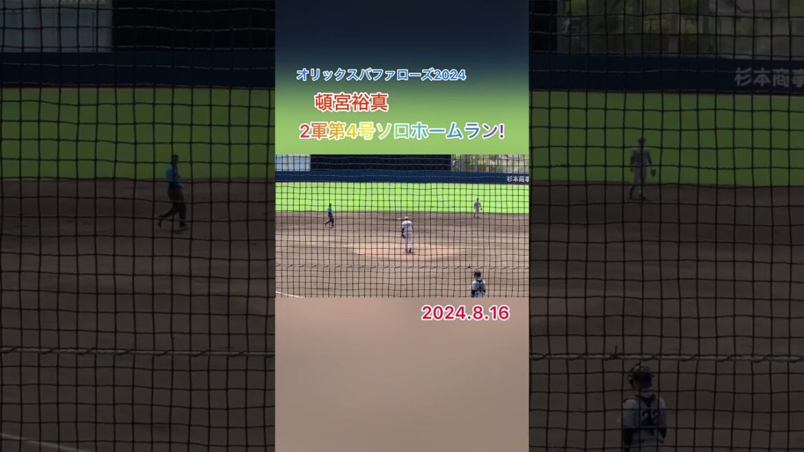 頓宮裕真（B）2軍第4号ソロホームラン‼️2024.8.16 #頓宮裕真 #オリックスバファローズ #ホームラン #2軍