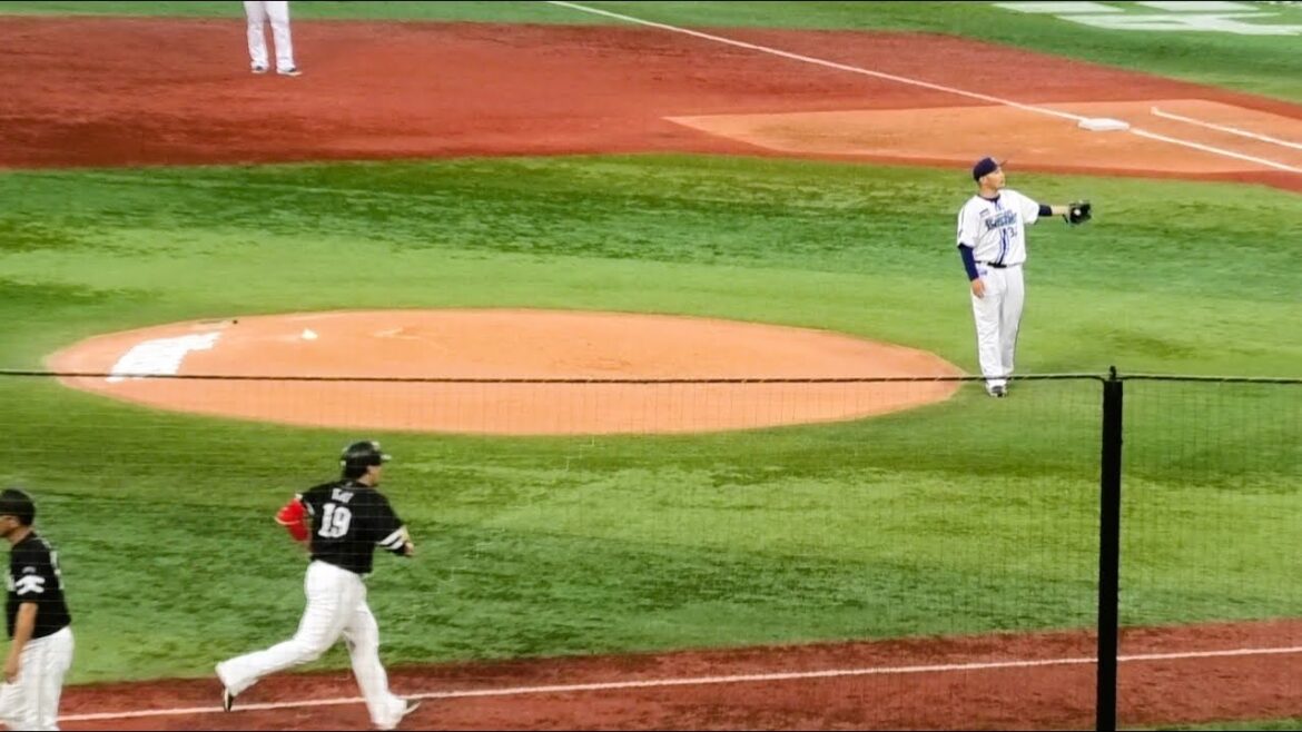 甲斐拓也、DeNA森唯斗からホームラン(先制３ラン)！2024.6.7 横浜スタジアム