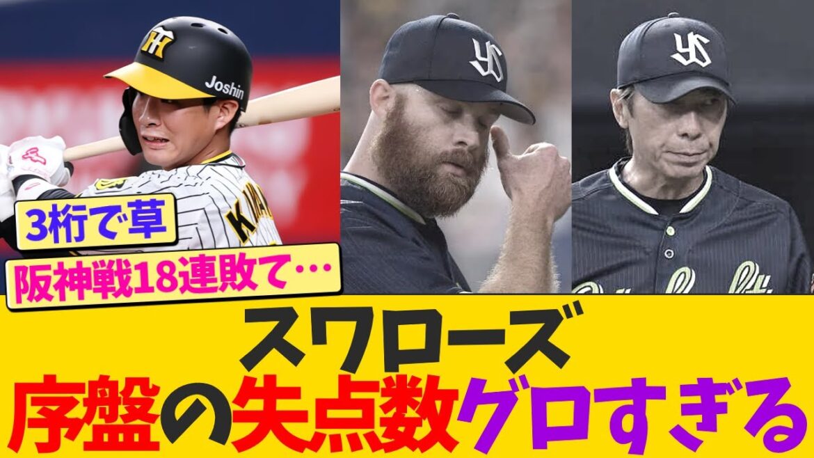 東京ヤクルトスワローズ、序盤の失点数がグロすぎる・・・【なんJ プロ野球反応】