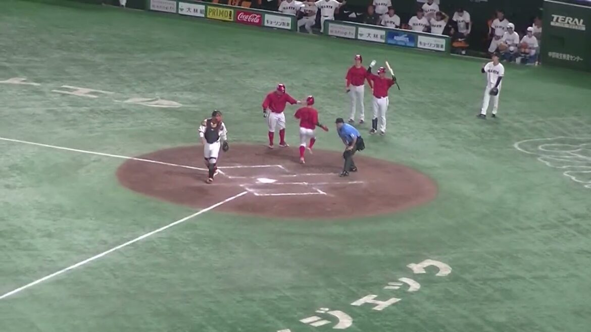 末包昇大2本目のタイムリーヒット！坂本勇人はファールアピールもリクエスト対象外（2024年8月20日 読売ジャイアンツ 対 広島カープ）