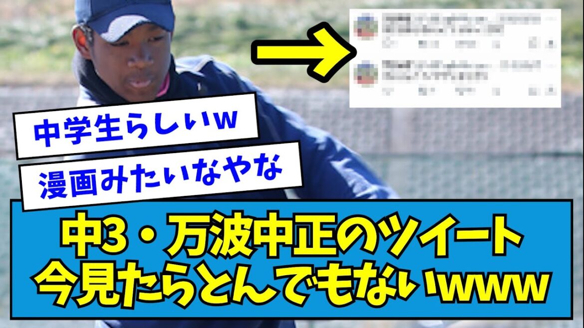 【衝撃】中学3年生・万波中正のツイート、今見たらとんでもないwww【なんJ反応】