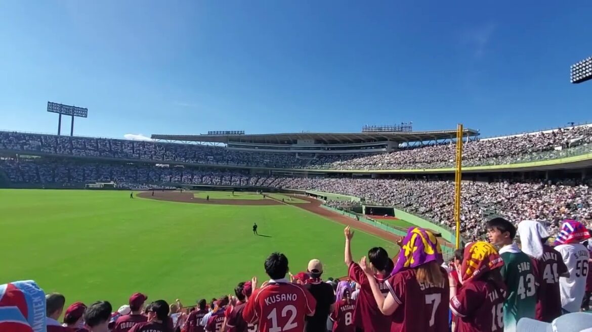 20240721　Go！Go！Let's Go！ｺｰﾙから小深田大翔が出塁ﾃｰﾏ　2回表　東北楽天ｺﾞｰﾙﾃﾞﾝｲｰｸﾞﾙｽ@ほっともっとﾌｨｰﾙﾄﾞ神戸･ﾚﾌﾄ外野