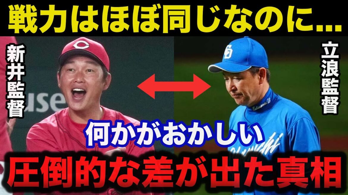 「戦力はほぼ同じなのに」中日.立浪監督と広島.新井貴浩に今年も差がついた理由が衝撃的だった【中日ドラゴンズ/広島カープ】