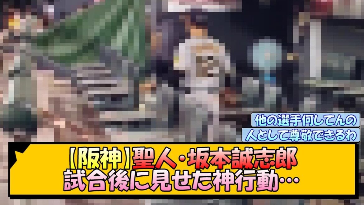 【阪神】聖人・坂本誠志郎 試合後に見せた神行動…【なんJ/2ch/5ch/ネット 反応 まとめ/阪神タイガース/岡田監督】