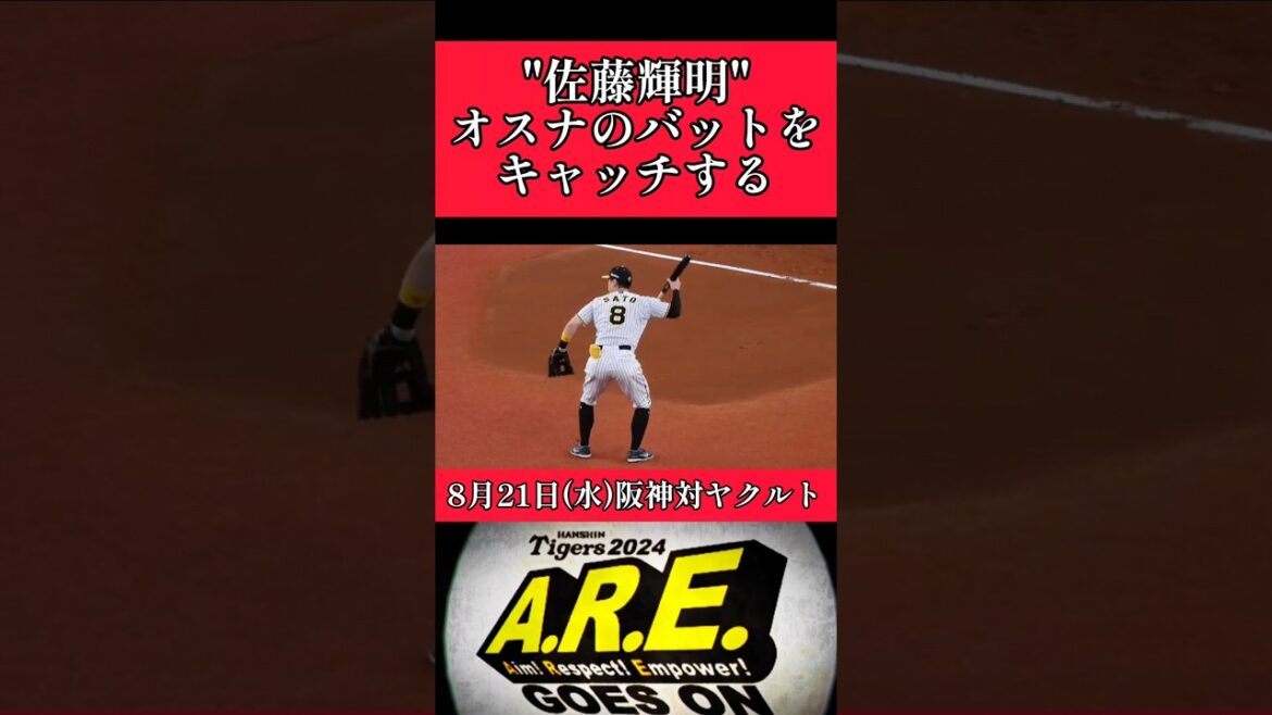 【阪神】"佐藤輝明"オスナのバットをキャッチ！ #阪神 #阪神タイガース #佐藤輝明  #shorts