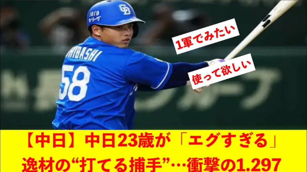 【中日】中日23歳が「エグすぎる」 逸材の“打てる捕手”…衝撃の1.297「1軍で見たい」 【中日】中日23歳が「エグすぎる」 逸材の“打てる捕手”…衝撃の1.297「1軍で見たい」