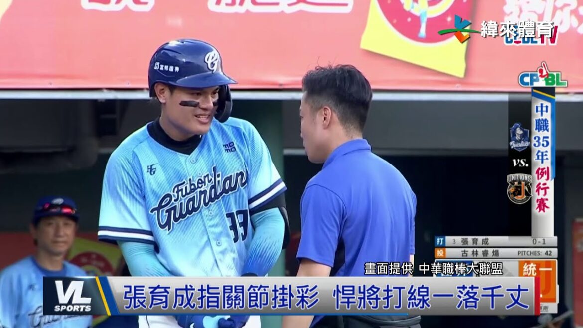 8/25 張育成指關節掛彩 悍將打線一落千丈 8/25 張育成指關節掛彩 悍將打線一落千丈