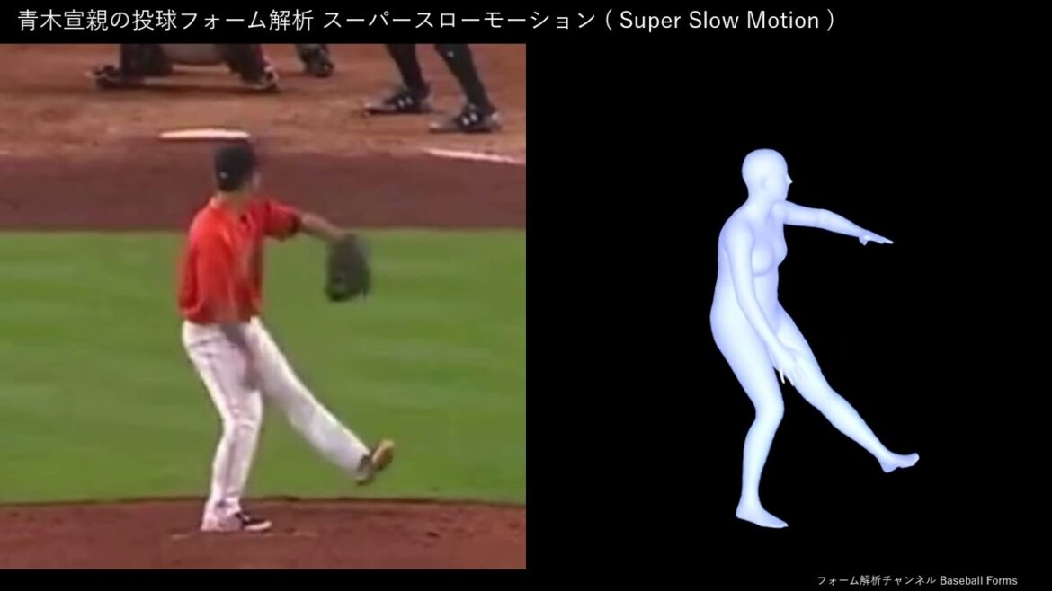 青木宣親の投球フォーム解析 スローモーション 2017年 球速125km ジャッジを打ち取る 【後方から】