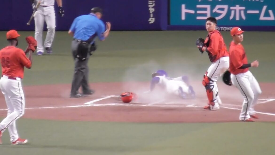 堂林翔太が好守備！一死一三塁からセーフティスクイズを見事にアウト！ハーンは細川を見逃し三振でピンチを凌ぎ無失点に抑える！2024年8月28日