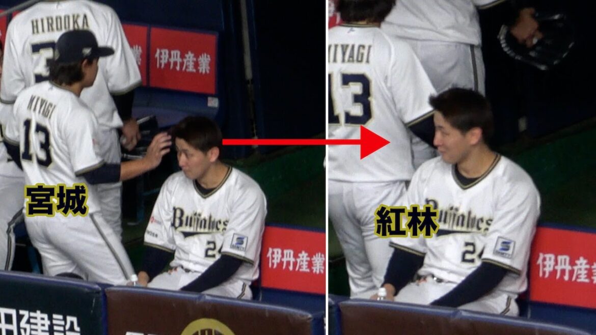 紅林の頭を撫でていく宮城→ニンマリする紅林