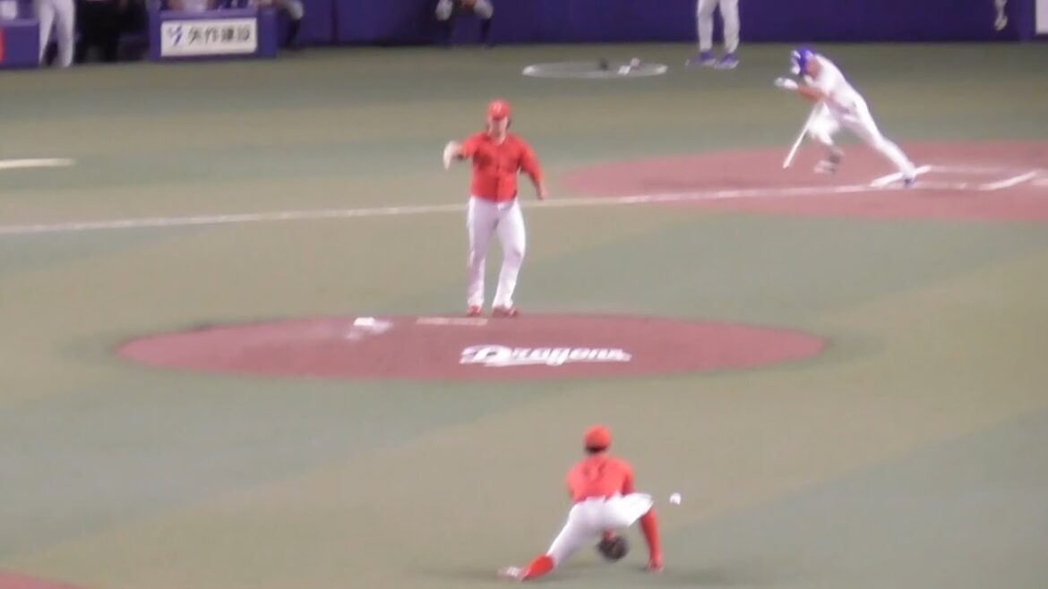 踏ん張った床田寛樹！6回一死一三塁のピンチで、中日川越を矢野&菊池がダブルプレーを完成させ失点阻止！2024年8月28日