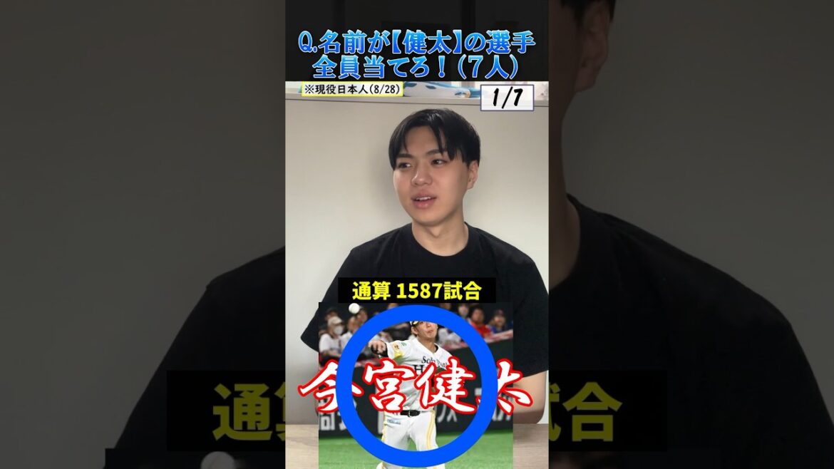 【プロ野球クイズ】名前が「健太」のプロ野球選手全員答えろ！ #プロ野球 #名前 #福岡ソフトバンクホークス #北海道日本ハムファイターズ