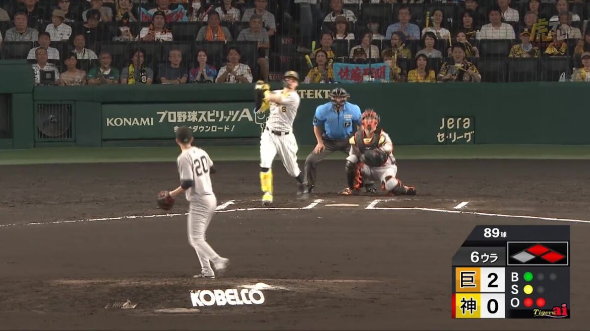 【一発で逆転】6回裏、#佐藤輝明 選手が二死1・2塁の場面で左中間スタンドへ第11号逆転スリーランホームラン！一発で逆転【2024/8/31Ｔ－Ｇ】