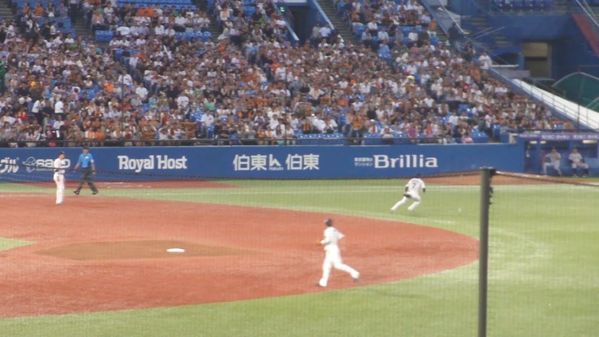 ヤクルト 長岡秀樹 エラー　ヤクルト vs 巨人　2024年8月28日(水) 神宮球場