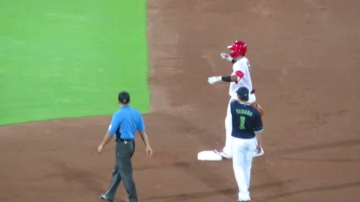 末包昇大🎏ラインギリギリのレフトへ先制タイムリーツーベース❗💪