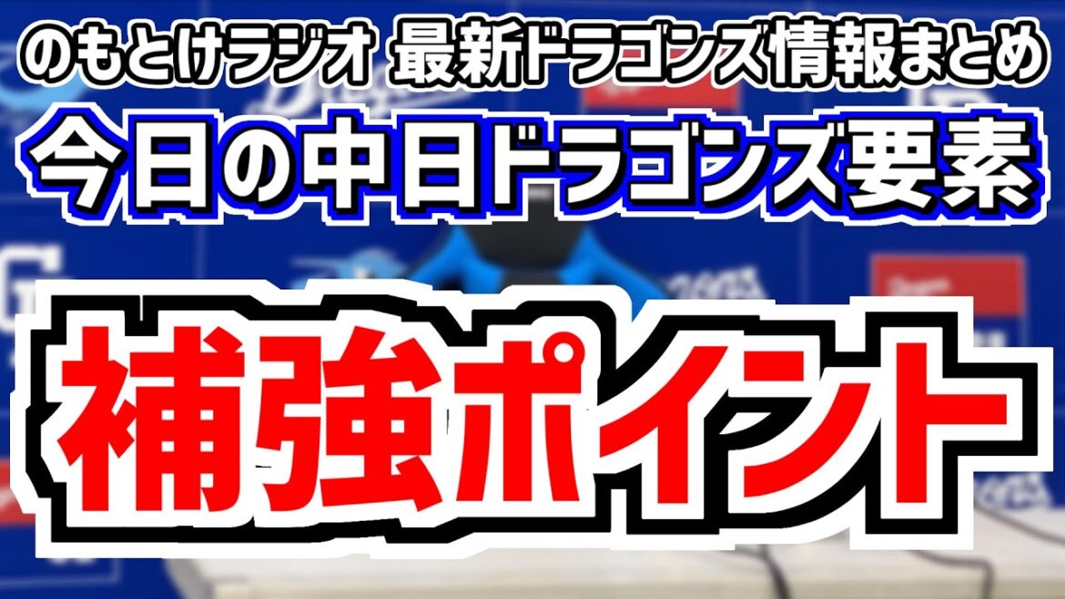 9月1日(日)　のもとけラジオ/今日の中日ドラゴンズ要素　中日の今後の強化・補強ポイントは…2024年ドラフト話など、岡林勇希の復活理由はあの人物、細川成也 高橋宏斗 松山晋也 ライデルらタイトル争い