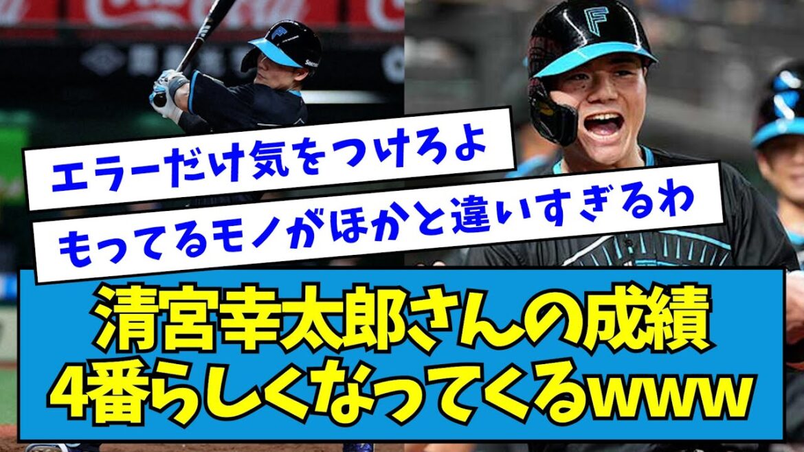 【チャンス◎】清宮幸太郎さんの成績、4番らしくなってくるwwwwww【なんJ反応】 【チャンス◎】清宮幸太郎さんの成績、4番らしくなってくるwwwwww【なんJ反応】