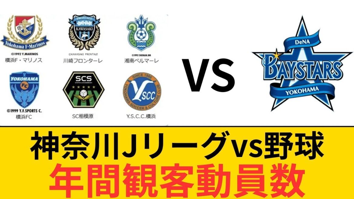 神奈川県Jリーグ6チームvsベイスターズ【年間観客動員数】