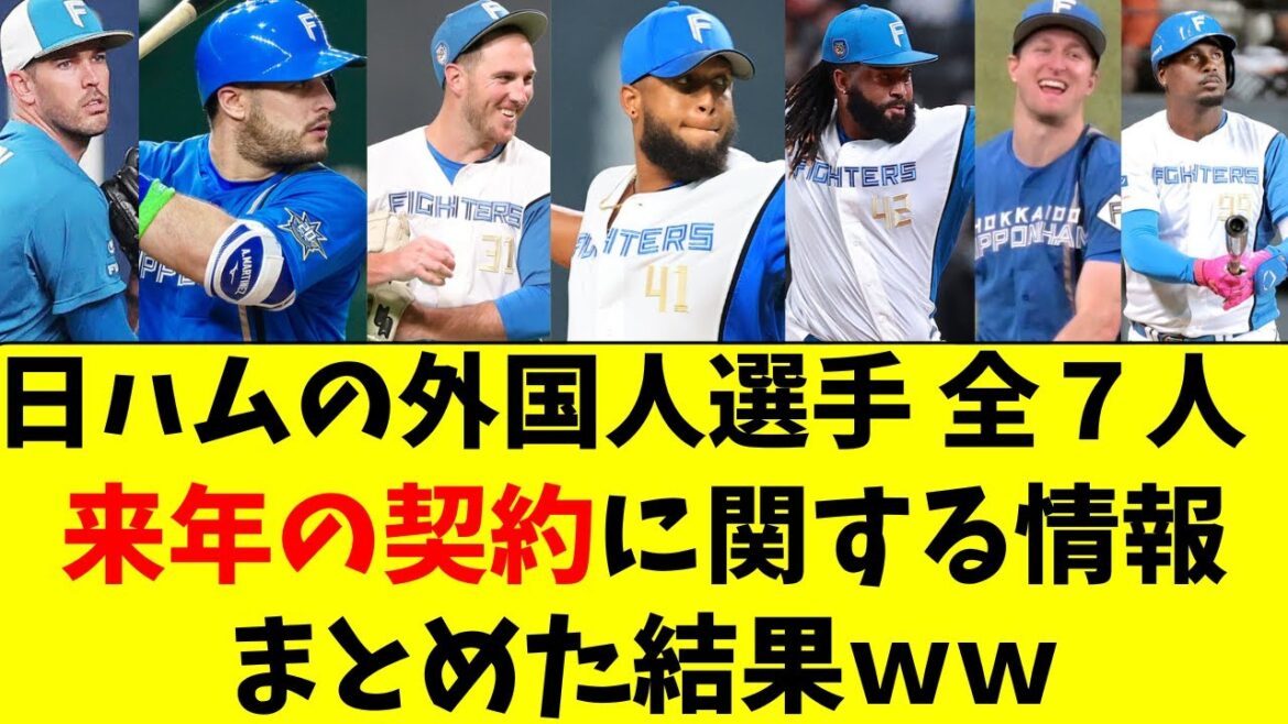 【日ハム】外国人全7名の来年の契約に関する情報総まとめ！