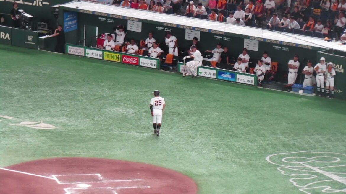 中山礼都のタッチアップの離塁が早いかどうかリプレイ検証中の時の巨人ベンチ（ 読売ジャイアンツ対 広島カープ 2024年8月6日）