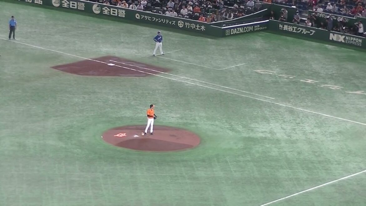 福谷浩司の打球 センター丸佳浩 一瞬目測誤ったか（2024年8月23日 読売ジャイアンツ 対 中日ドラゴンズ）