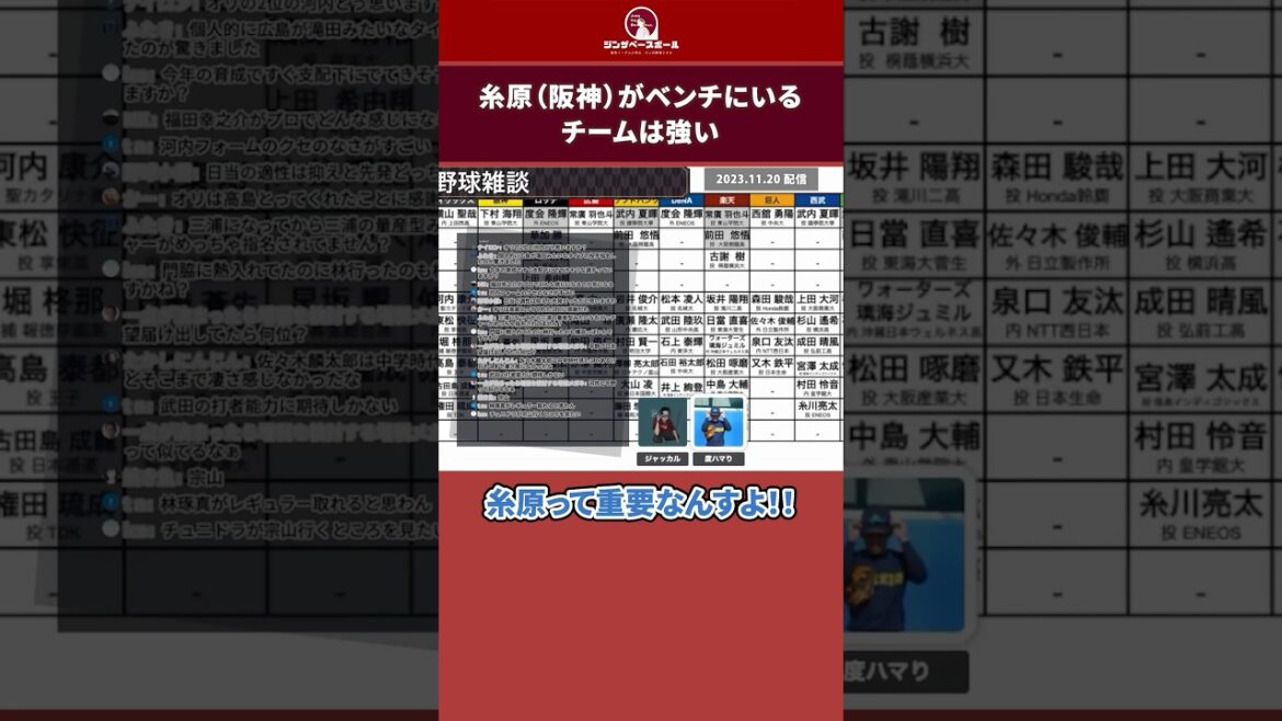 糸原(阪神)がベンチにいるチームは強い #プロ野球 #阪神タイガース
