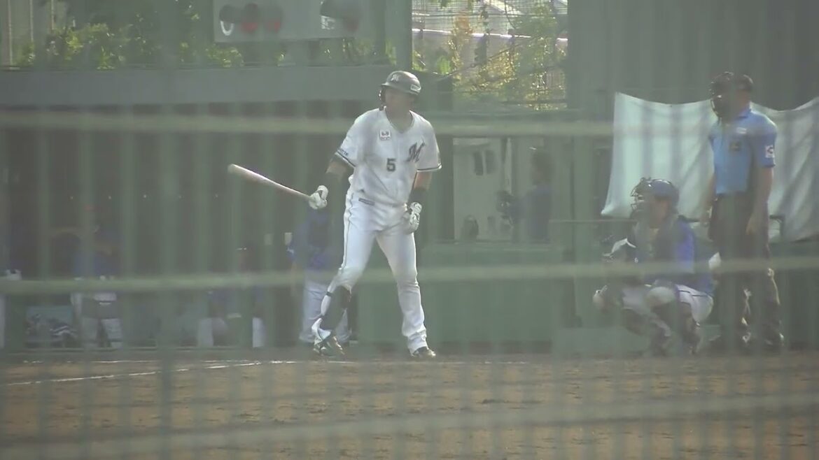 【フェンス際まで伸びる】千葉ロッテマリーンズ 安田尚憲選手 第4打席 レフトフライ VS 横浜DeNAベイスターズ 2024/9/6 ロッテ浦和球場