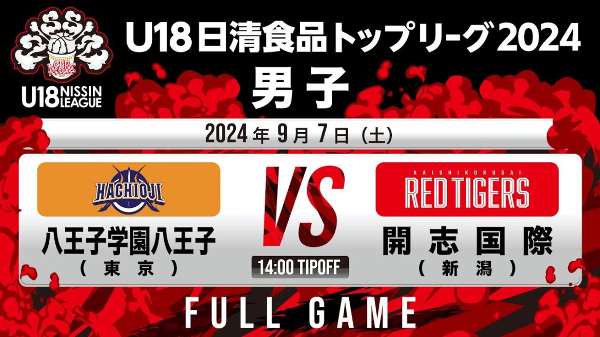 八王子学園八王子 vs 開志国際｜2024.9.7｜U18日清食品トップリーグ2024(男子)｜アリーナ立川立飛