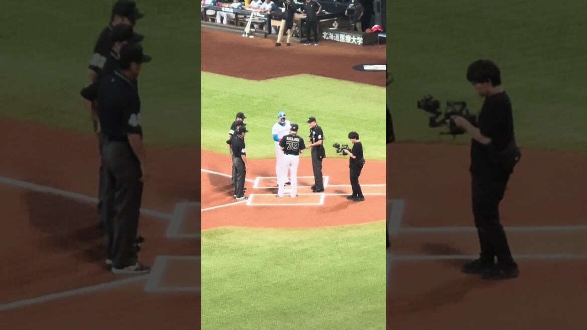 9月7日　北海道日本ハムファイターズ　オリックスバファローズ　メンバー表交換　#エスコンフィールド #新庄監督 #中嶋監督