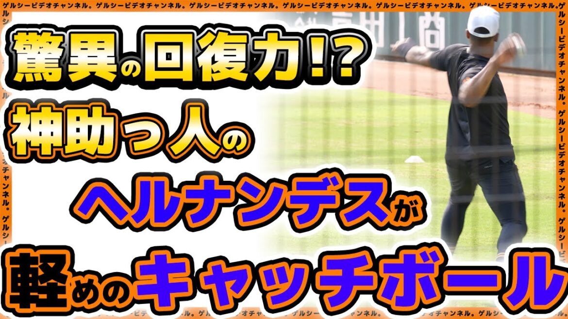 【巨人】驚異の回復力！？ヘルナンデス選手が軽めのキャッチボール＆神対応｜読売ジャイアンツ球場｜練習見学ハイライト｜プロ野球ニュース