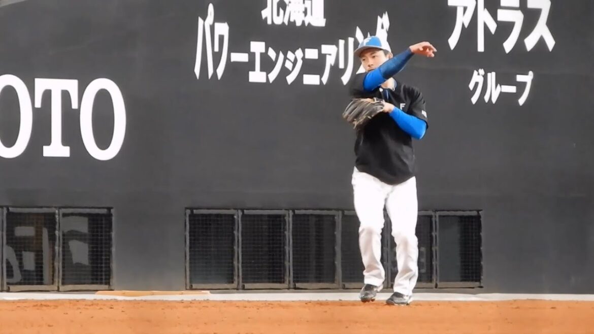 水野達稀選手 守備練習(スローモーション有) 【北海道日本ハムファイターズ】