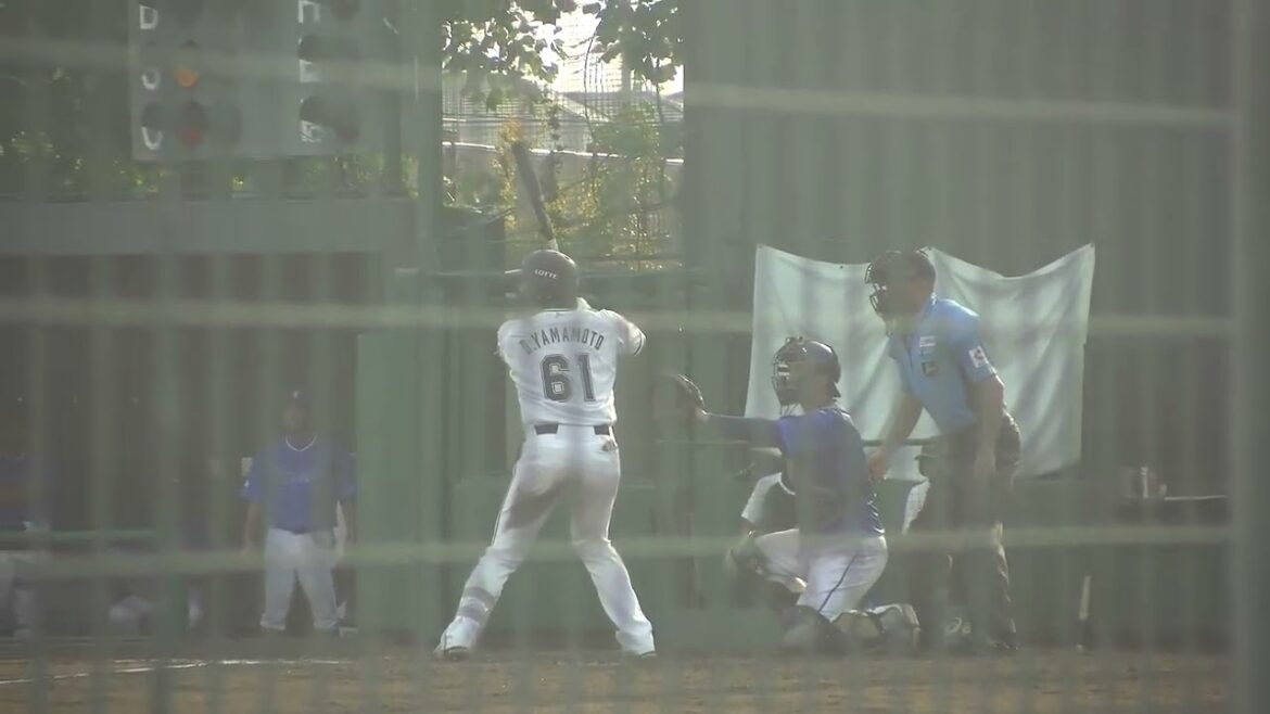 千葉ロッテマリーンズ 山本大斗選手 第4打席 センターフライ VS 横浜DeNAベイスターズ 2024/9/6 ロッテ浦和球場