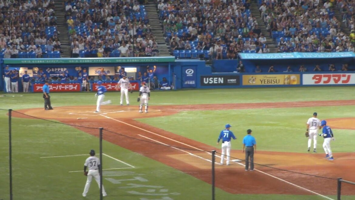 中日 木下拓哉 タイムリーヒット　ヤクルト vs 中日　2024年8月14日(水) 神宮球場