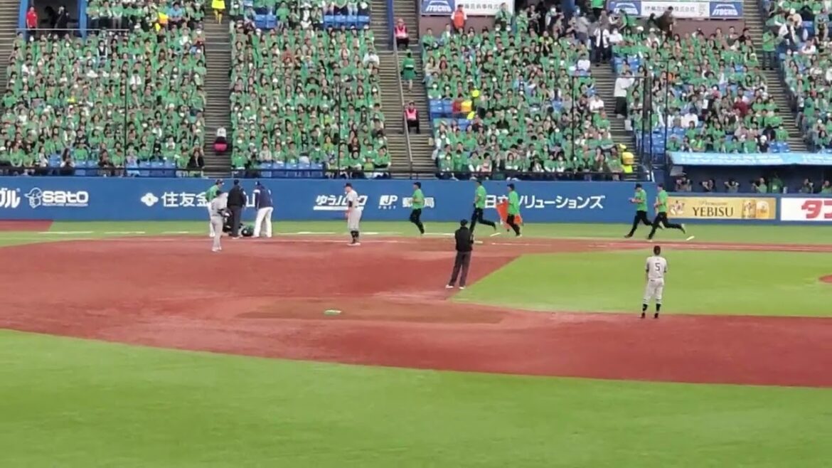 20240511【現地】塩見泰隆　靭帯損傷で負傷交代　1回ｳﾗ　東京ヤクルトスワローズ@神宮球場･ﾚﾌﾄ外野 明治神宮野球場