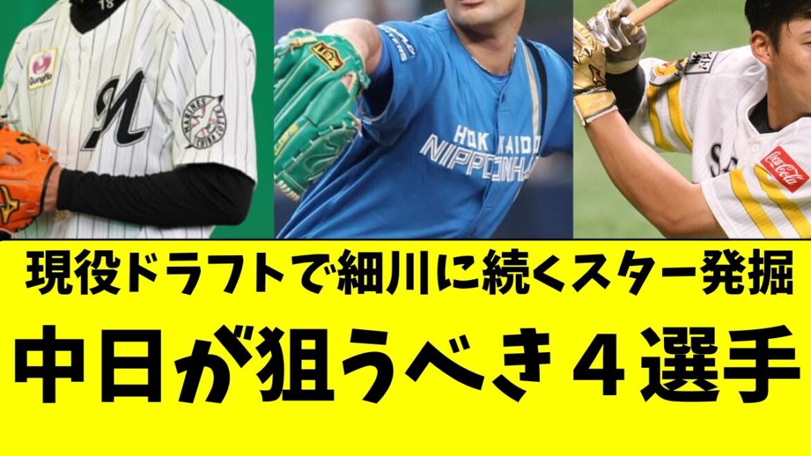 中日ドラゴンズが現役ドラフトで狙いたい４人の超逸材！