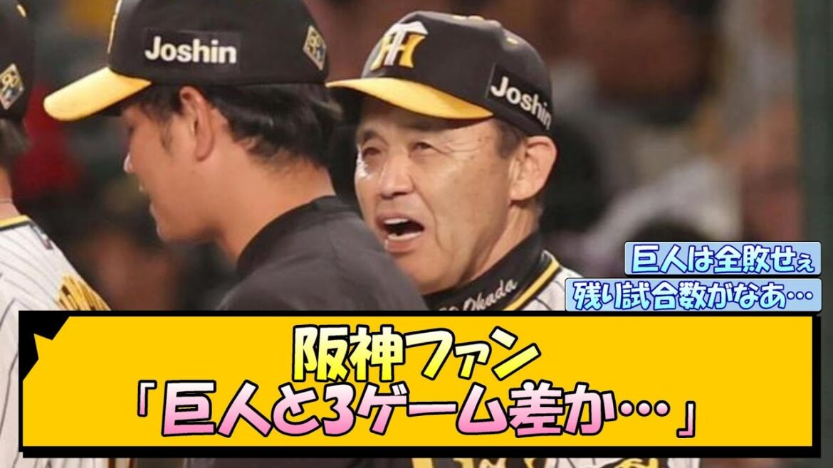 阪神ファン「巨人と3ゲーム差か…」【なんJ/2ch/5ch/ネット 反応 まとめ/阪神タイガース/岡田監督】