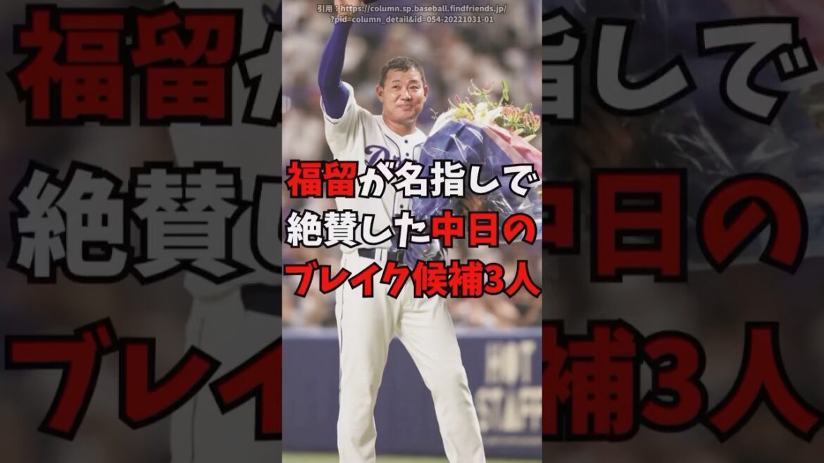 福留が絶賛した中日の若手ブレイク候補3人【中日ドラゴンズ】