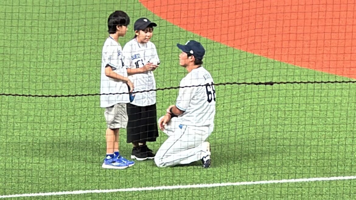 今日も子供たちに優しいライオンズスタメン選手登場➡︎ライオンズアカデミー生の始球式 【西武vsロッテ】2024/9/13