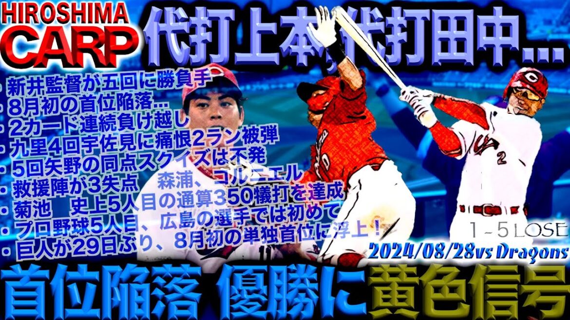 不可解采配!?【広島カープ】セリーグ最強の中日ドラゴンズに完敗。(2024/08/29) 不可解采配!?【広島カープ】セリーグ最強の中日ドラゴンズに完敗。(2024/08/29)