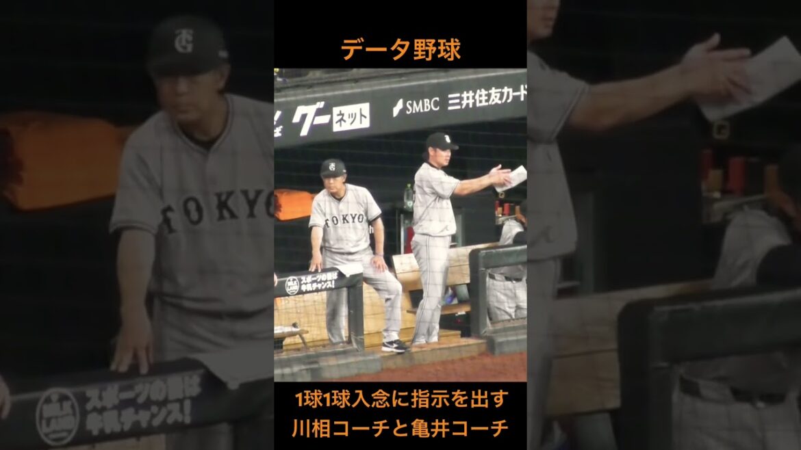 【データ野球】1球1球入念に指示を出す川相コーチと亀井コーチ