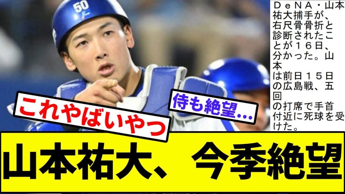 【プレミア12も絶望的…】横浜ベイスターズ山本祐大、今季絶望【なんJ反応】【プロ野球反応集】【2chスレ】【1分動画】【5chスレ】【広島カープ】【新井】【阪神】【巨人】【中日】【ヤクルト】【常廣】
