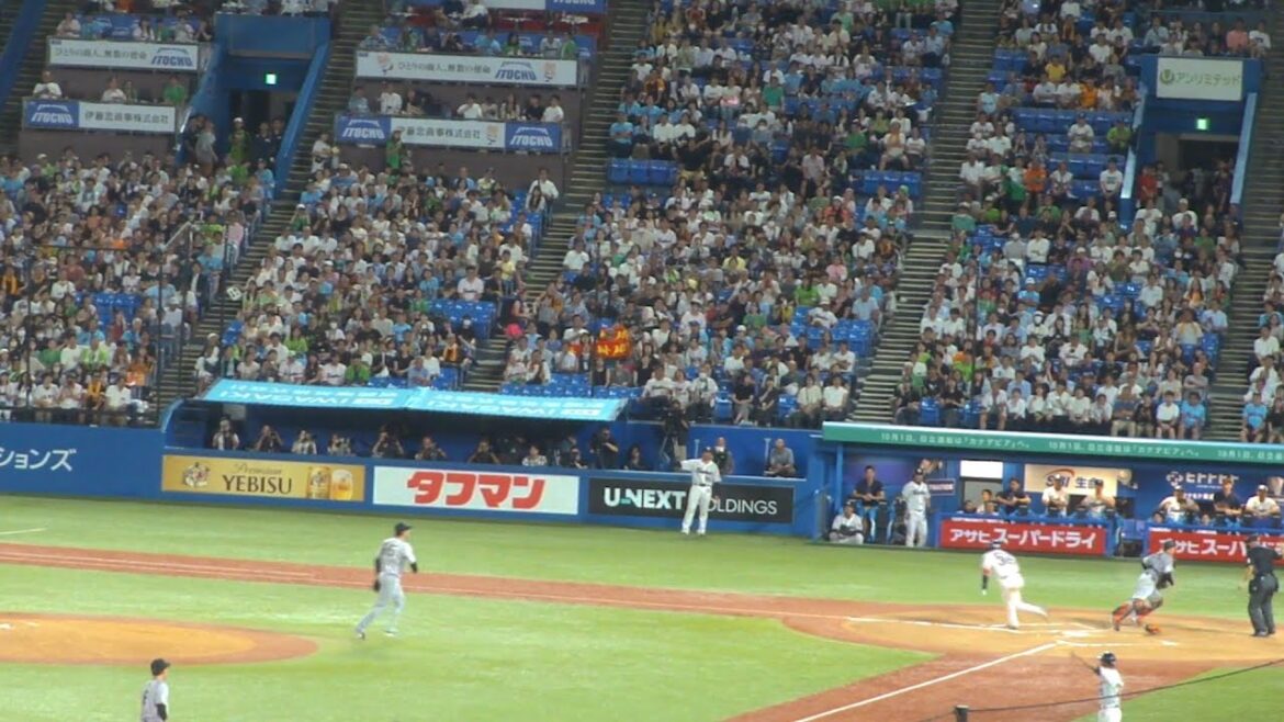 ヤクルト 松本直樹 振り逃げ　巨人 岸田行倫 パスボールでエラー　ヤクルト vs 巨人　2024年9月13日(金) 神宮球場