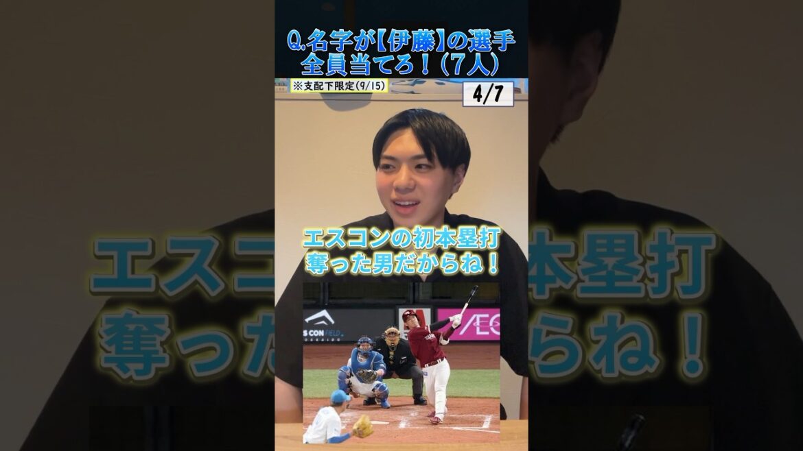 【プロ野球クイズ】苗字・伊藤のプロ野球選手全員答えろ！ #プロ野球 #阪神タイガース #北海道日本ハムファイターズ