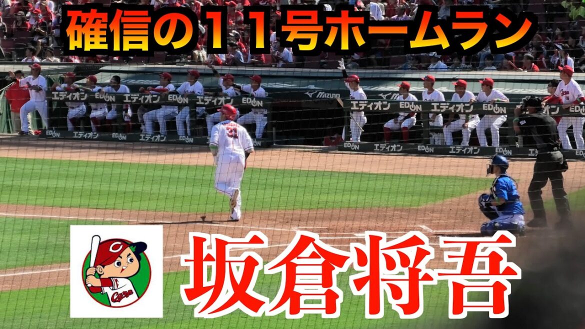 坂倉将吾打った瞬間の確信同点１１号ホームラン‼️